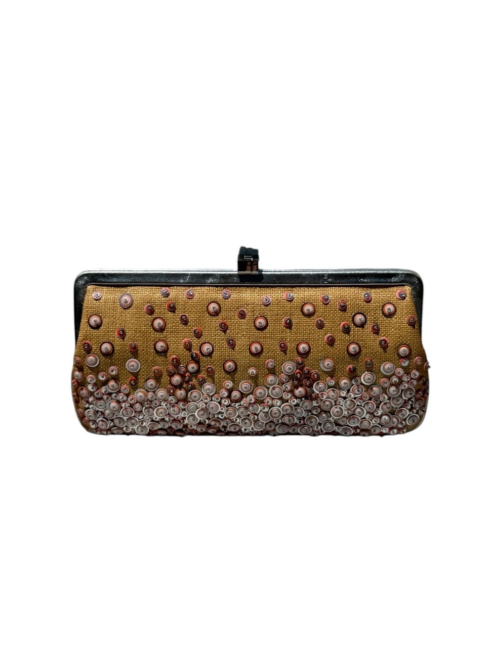 Vintage Lambertson Truex Embellished Sequin Rattan Evening Clutch